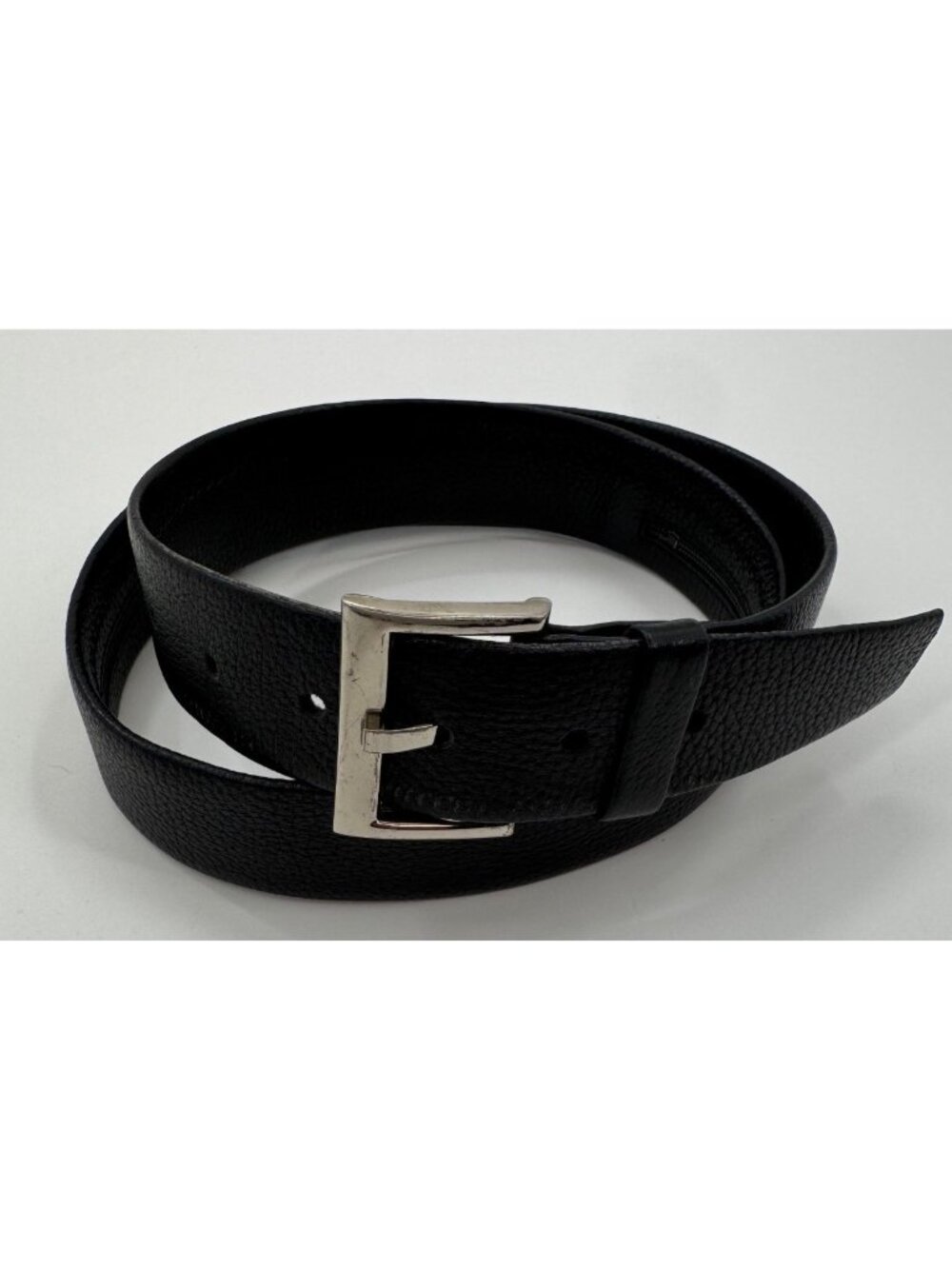Hickok Black Leather Belt With Silver-Tone Buckle & Hidden Zip Compartment 36
